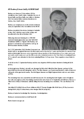 A preview of a PDF biography for Duffy, Rodney Ernest